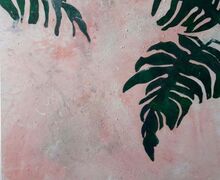 Baumfreunds wilde Brueder, Serie "urban gardening project", Acryl, Gesteinsmehle, Papier, 80x100 cm