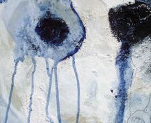 unter Wasser III, 30x30 cm, Acryl, Mischtechnik